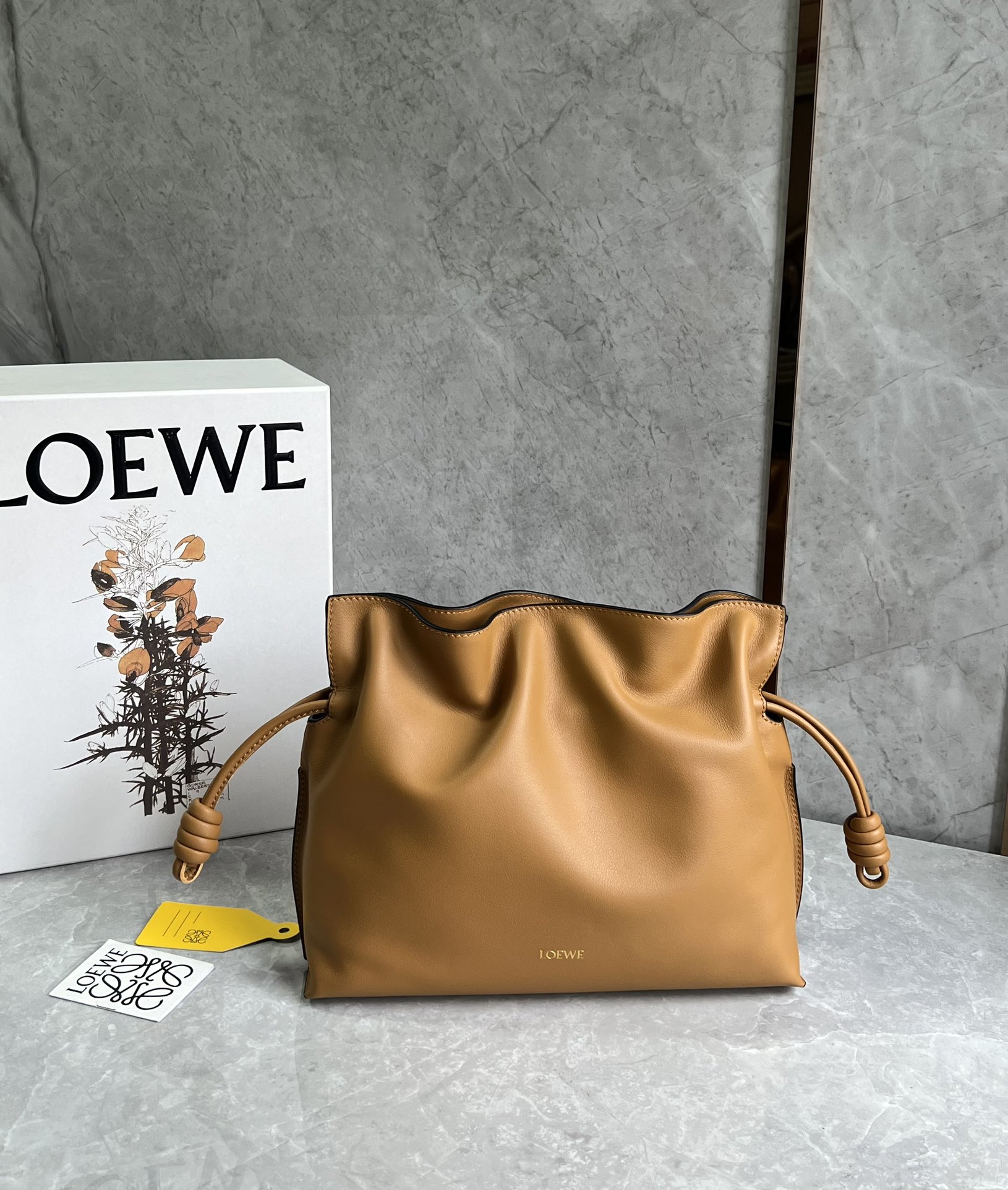 Loewe Medium Flamenco Clutch in Nappa Calfskin Warm Desert